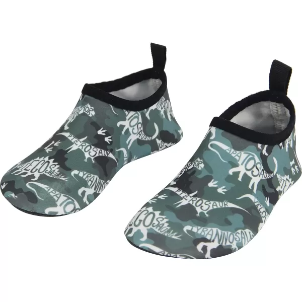 imageBomKinta Kids Water Shoes Boys Girls Barefoot Quick Dry NonSlip Aqua Socks for Beach Swimming PoolCamouflage Dinosaur