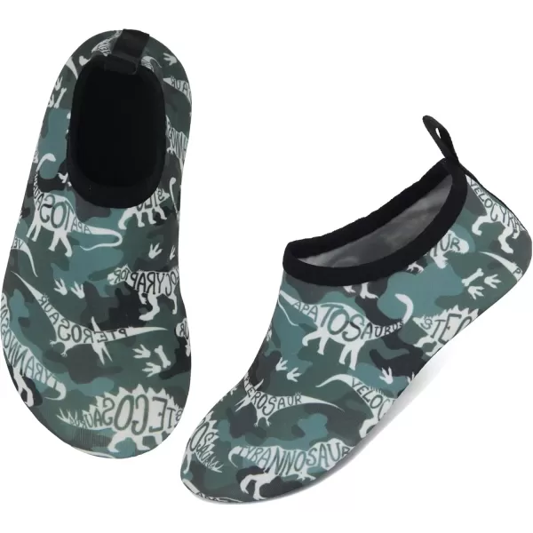 imageBomKinta Kids Water Shoes Boys Girls Barefoot Quick Dry NonSlip Aqua Socks for Beach Swimming PoolCamouflage Dinosaur