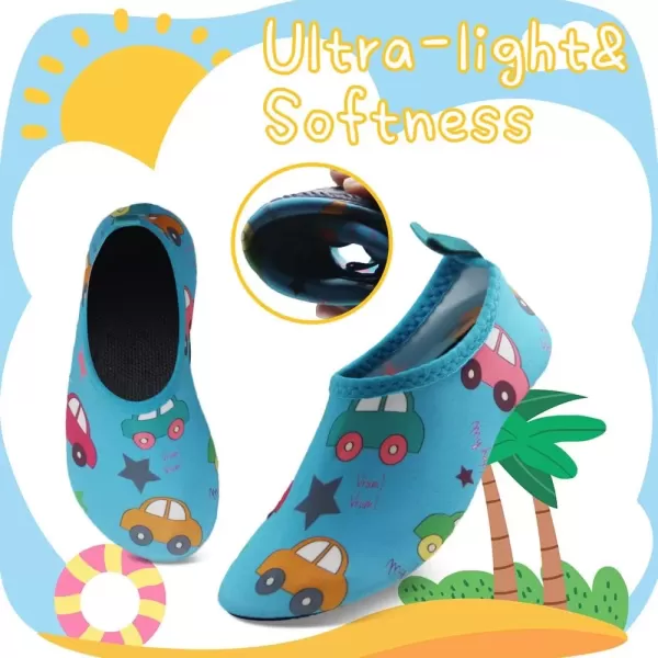 imageBomKinta Kids Water Shoes Boys Girls Barefoot Quick Dry NonSlip Aqua Socks for Beach Swimming PoolCar