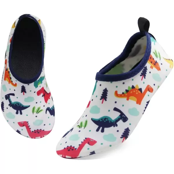 imageBomKinta Kids Water Shoes Boys Girls Barefoot Quick Dry NonSlip Aqua Socks for Beach Swimming PoolDinosaur