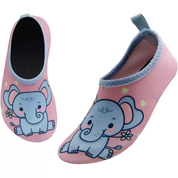 imageBomKinta Kids Water Shoes Boys Girls Barefoot Quick Dry NonSlip Aqua Socks for Beach Swimming PoolElephant