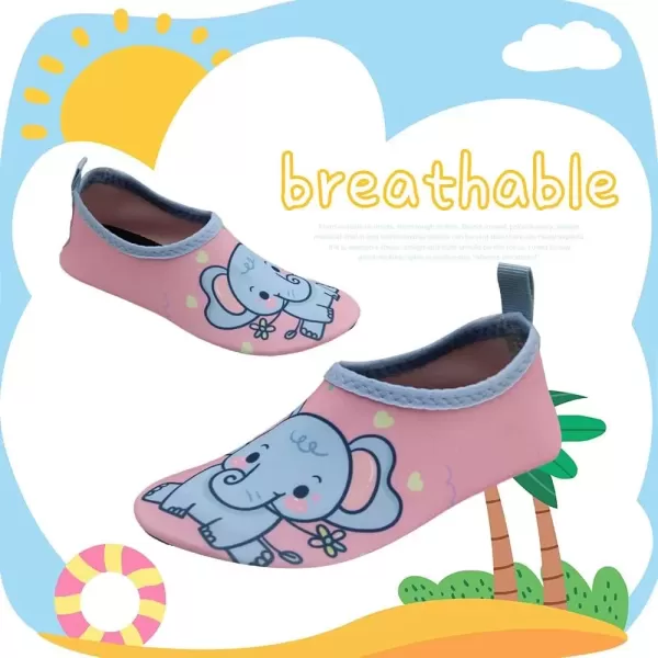 imageBomKinta Kids Water Shoes Boys Girls Barefoot Quick Dry NonSlip Aqua Socks for Beach Swimming PoolElephant