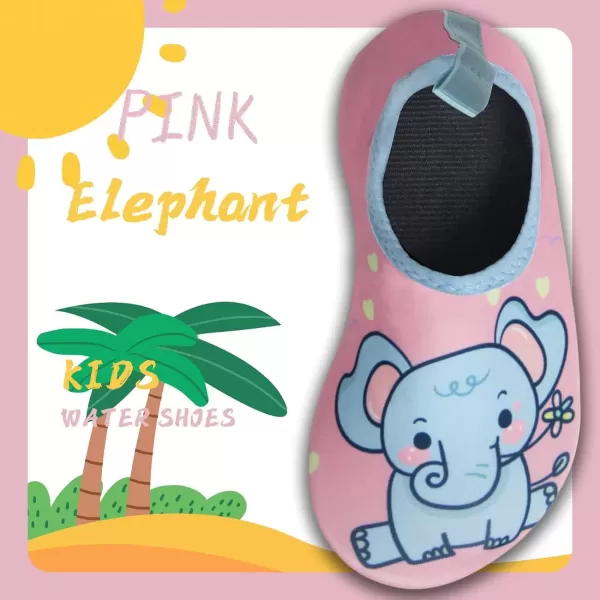 imageBomKinta Kids Water Shoes Boys Girls Barefoot Quick Dry NonSlip Aqua Socks for Beach Swimming PoolElephant