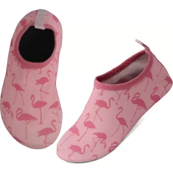 imageBomKinta Kids Water Shoes Boys Girls Barefoot Quick Dry NonSlip Aqua Socks for Beach Swimming PoolFlamingo