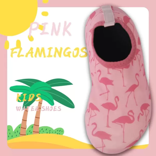imageBomKinta Kids Water Shoes Boys Girls Barefoot Quick Dry NonSlip Aqua Socks for Beach Swimming PoolFlamingo