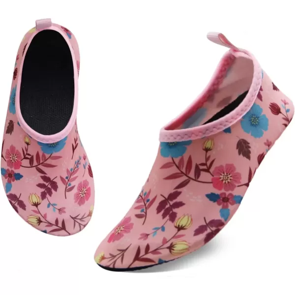 imageBomKinta Kids Water Shoes Boys Girls Barefoot Quick Dry NonSlip Aqua Socks for Beach Swimming PoolFlower