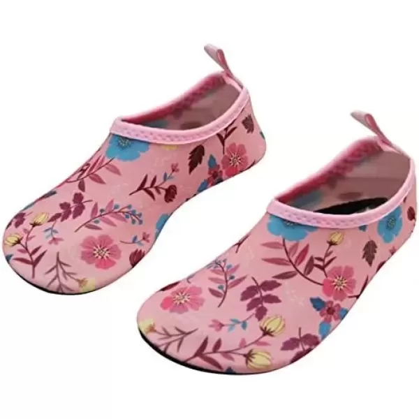imageBomKinta Kids Water Shoes Boys Girls Barefoot Quick Dry NonSlip Aqua Socks for Beach Swimming PoolFlower
