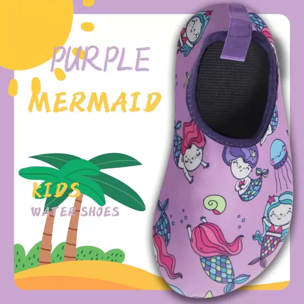 imageBomKinta Kids Water Shoes Boys Girls Barefoot Quick Dry NonSlip Aqua Socks for Beach Swimming PoolMermaid