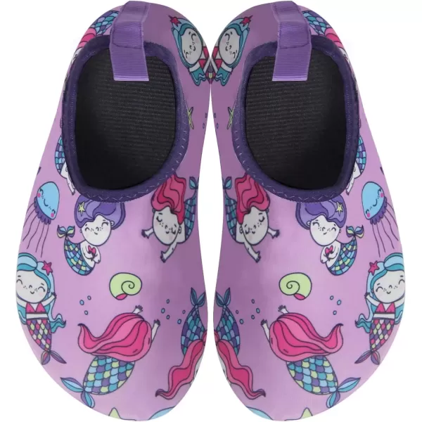 imageBomKinta Kids Water Shoes Boys Girls Barefoot Quick Dry NonSlip Aqua Socks for Beach Swimming PoolMermaid