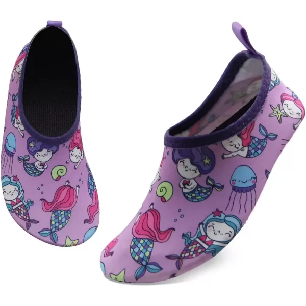 imageBomKinta Kids Water Shoes Boys Girls Barefoot Quick Dry NonSlip Aqua Socks for Beach Swimming PoolMermaid
