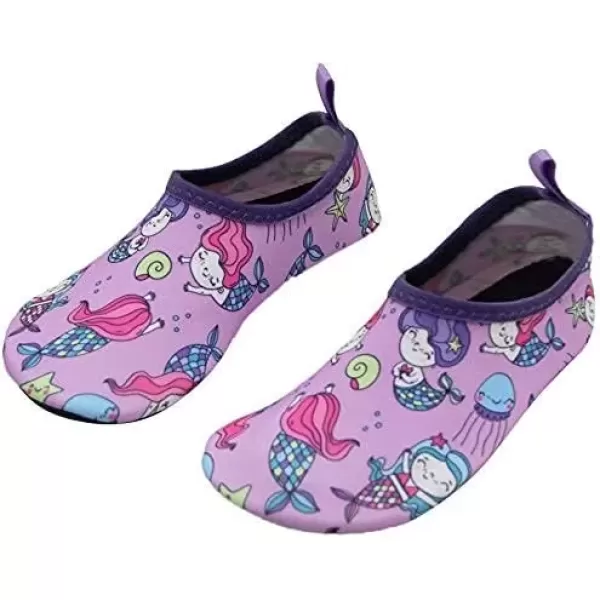 imageBomKinta Kids Water Shoes Boys Girls Barefoot Quick Dry NonSlip Aqua Socks for Beach Swimming PoolMermaid