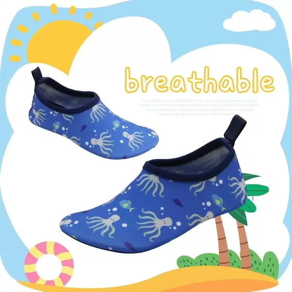 imageBomKinta Kids Water Shoes Boys Girls Barefoot Quick Dry NonSlip Aqua Socks for Beach Swimming PoolOctopus