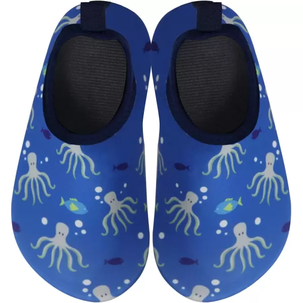 imageBomKinta Kids Water Shoes Boys Girls Barefoot Quick Dry NonSlip Aqua Socks for Beach Swimming PoolOctopus