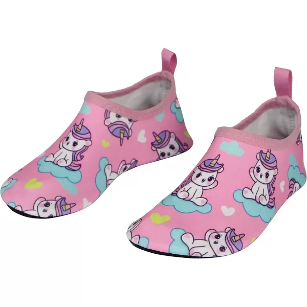 imageBomKinta Kids Water Shoes Boys Girls Barefoot Quick Dry NonSlip Aqua Socks for Beach Swimming PoolPink Green Unicorn