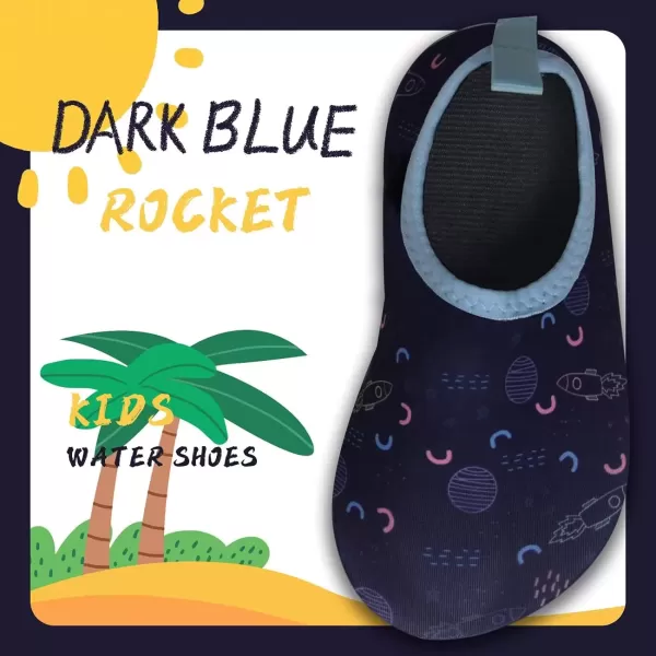 imageBomKinta Kids Water Shoes Boys Girls Barefoot Quick Dry NonSlip Aqua Socks for Beach Swimming PoolRocket