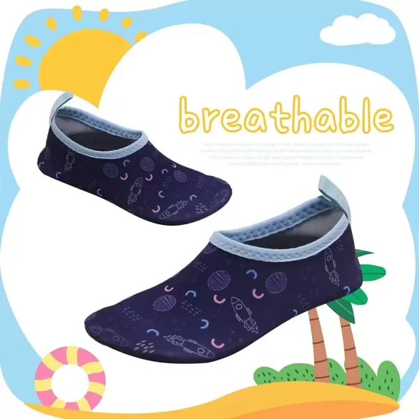 imageBomKinta Kids Water Shoes Boys Girls Barefoot Quick Dry NonSlip Aqua Socks for Beach Swimming PoolRocket