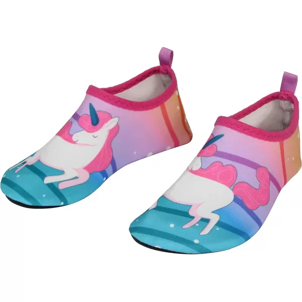 imageBomKinta Kids Water Shoes Boys Girls Barefoot Quick Dry NonSlip Aqua Socks for Beach Swimming PoolRose Unicorn