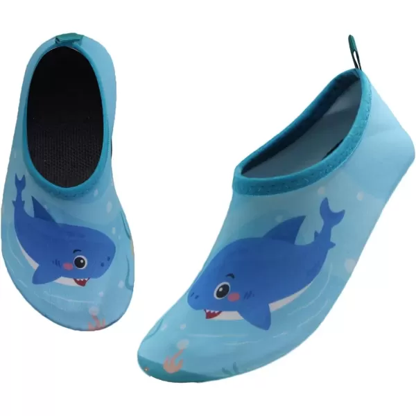 imageBomKinta Kids Water Shoes Boys Girls Barefoot Quick Dry NonSlip Aqua Socks for Beach Swimming PoolShark
