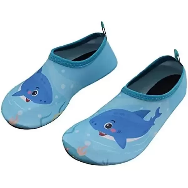imageBomKinta Kids Water Shoes Boys Girls Barefoot Quick Dry NonSlip Aqua Socks for Beach Swimming PoolShark