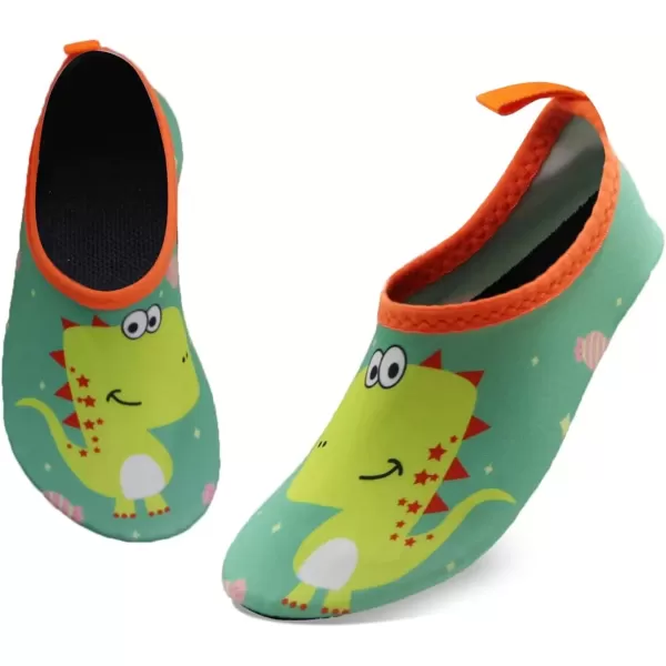 imageBomKinta Kids Water Shoes Boys Girls Barefoot Quick Dry NonSlip Aqua Socks for Beach Swimming PoolYellow Dinosaur