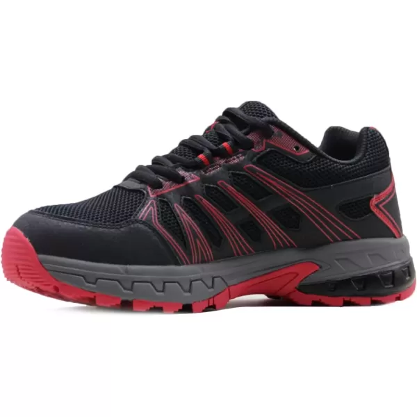 imageBomKinta Mens Walking Shoes Breathable Gym Sneakers Fashion Athletic ShoesBlackRed