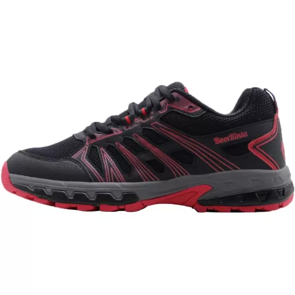 imageBomKinta Mens Walking Shoes Breathable Gym Sneakers Fashion Athletic ShoesBlackRed
