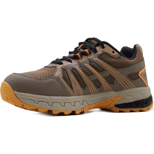 imageBomKinta Mens Walking Shoes Breathable Gym Sneakers Fashion Athletic ShoesBrown Yellow
