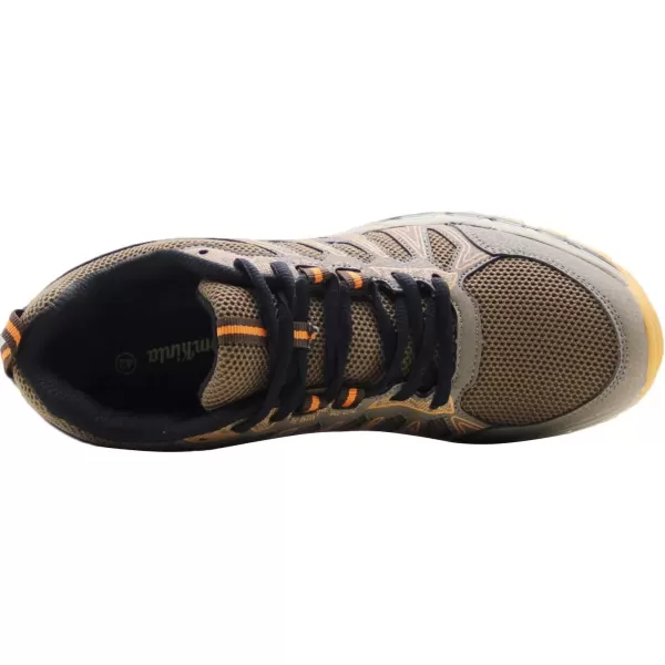 imageBomKinta Mens Walking Shoes Breathable Gym Sneakers Fashion Athletic ShoesBrown Yellow