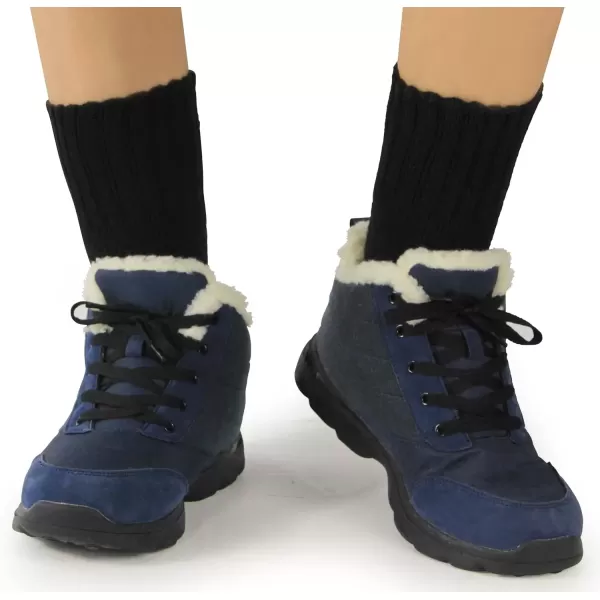 imageBomKinta Boot Socks for Men  Solid Winter Socks Thick Warm Work Socks Size 712Black Black Black Black Black 5 Paris
