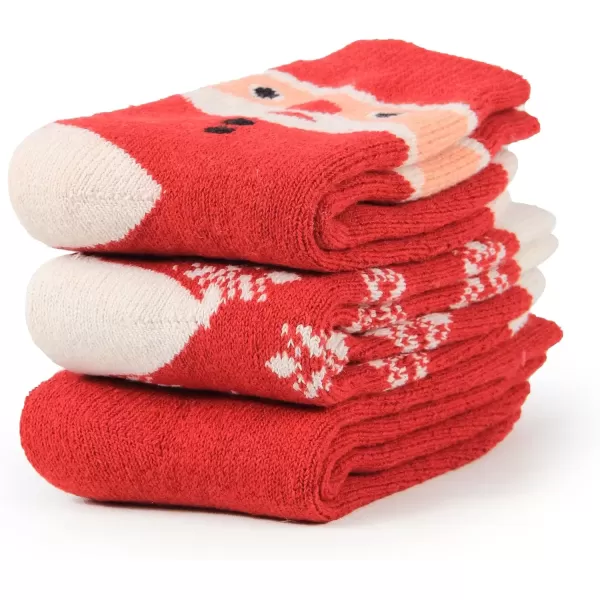 imageBomKinta Boot Socks for Women Winter Solid Thick Warm Socks Cozy Crew Socks Christmas Gift3 Pairmix Christmas Color 1