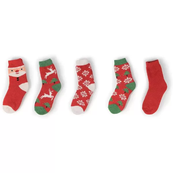 imageBomKinta Boot Socks for Women Winter Solid Thick Warm Socks Cozy Crew Socks Christmas Gift5 Pairmix Christmas Color a