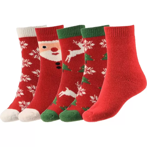 imageBomKinta Boot Socks for Women Winter Solid Thick Warm Socks Cozy Crew Socks Christmas Gift5 Pairmix Christmas Color a