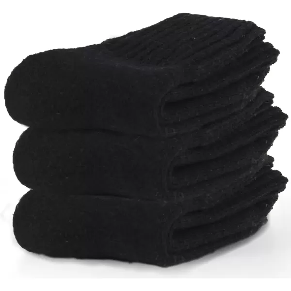 imageBomKinta Boot Socks for Women Winter Solid Thick Warm Socks Cozy Crew Socks Christmas GiftBlack Black Black 3 Pairs