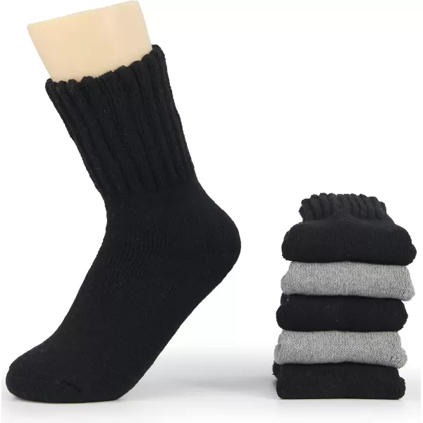 imageBomKinta Boot Socks for Women Winter Solid Thick Warm Socks Cozy Crew Socks Christmas GiftBlack Black Gray 3 Pairs