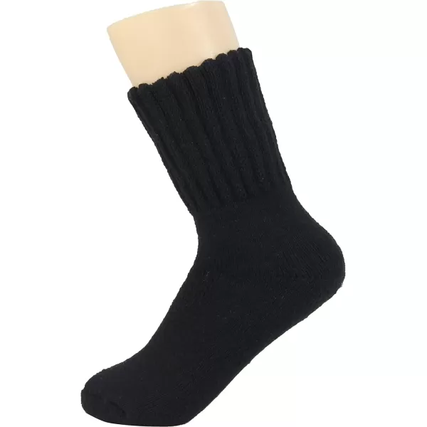imageBomKinta Boot Socks for Women Winter Solid Thick Warm Socks Cozy Crew Socks Christmas GiftBlack Black Gray 3 Pairs