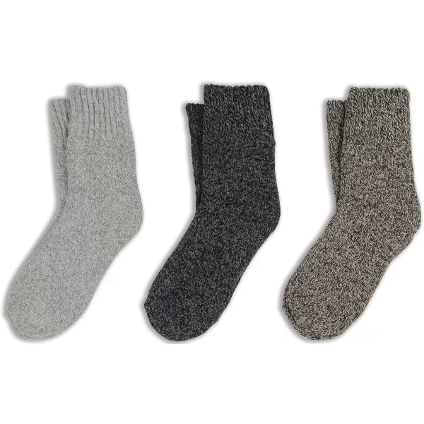 imageBomKinta Boot Socks for Women Winter Solid Thick Warm Socks Cozy Crew Socks Christmas GiftBlack Brown Gray 3 Pairs