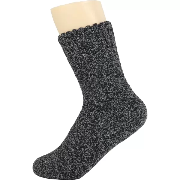 imageBomKinta Boot Socks for Women Winter Solid Thick Warm Socks Cozy Crew Socks Christmas GiftBlack Brown Gray 3 Pairs