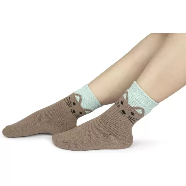 imageBomKinta Boot Socks for Women Winter Solid Thick Warm Socks Cozy Crew Socks Christmas GiftCat  5 Pairs