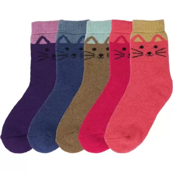 imageBomKinta Boot Socks for Women Winter Solid Thick Warm Socks Cozy Crew Socks Christmas GiftCat  5 Pairs