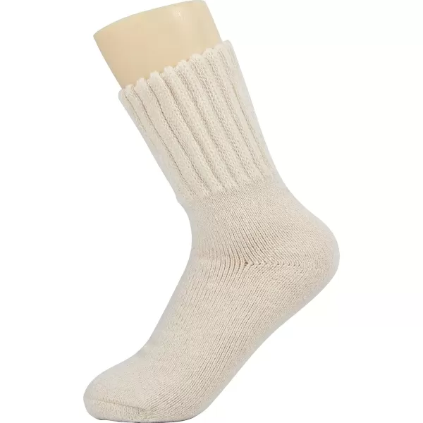 imageBomKinta Boot Socks for Women Winter Solid Thick Warm Socks Cozy Crew Socks Christmas GiftCream Cream Black 3 Pairs