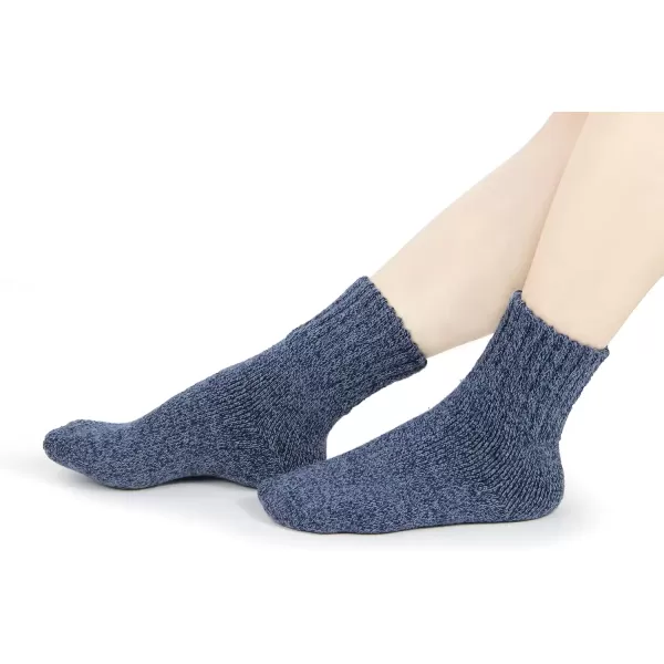 imageBomKinta Boot Socks for Women Winter Solid Thick Warm Socks Cozy Crew Socks Christmas GiftGray Beige Blue Green Black 5 Pairs
