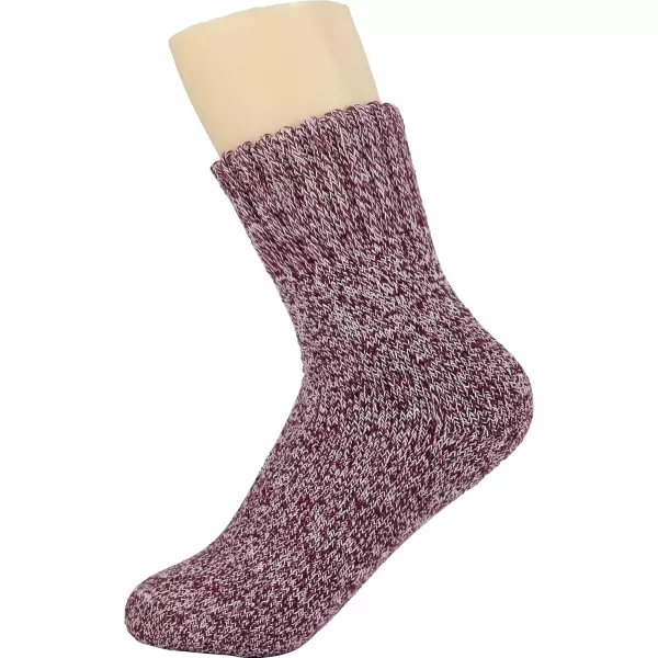 imageBomKinta Boot Socks for Women Winter Solid Thick Warm Socks Cozy Crew Socks Christmas GiftRed Pink Purple 3 Pairs