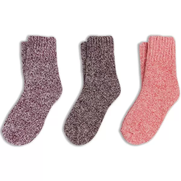 imageBomKinta Boot Socks for Women Winter Solid Thick Warm Socks Cozy Crew Socks Christmas GiftRed Pink Purple 3 Pairs