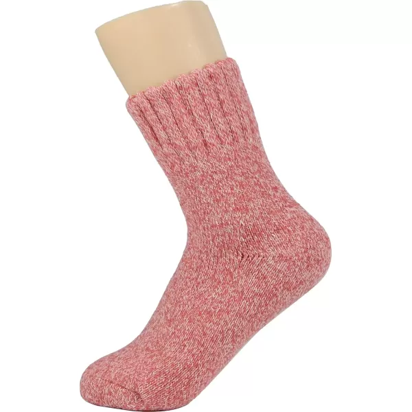imageBomKinta Boot Socks for Women Winter Solid Thick Warm Socks Cozy Crew Socks Christmas GiftRed Pink Purple 3 Pairs