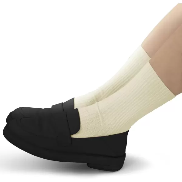 imageBomKinta Calf Socks for Women  Thin Solid Cotton Crew Socks  Casual Cute Above Ankle SocksBlack Coffee Cream Khaki Light Brown White