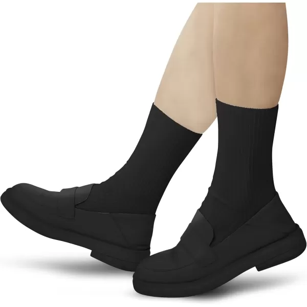 imageBomKinta Calf Socks for Women  Thin Solid Cotton Crew Socks  Casual Cute Above Ankle SocksBlack Coffee Cream Khaki Light Brown White