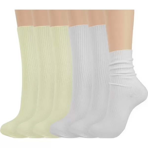 imageBomKinta Calf Socks for Women  Thin Solid Cotton Crew Socks  Casual Cute Above Ankle SocksCream Cream Cream White White White