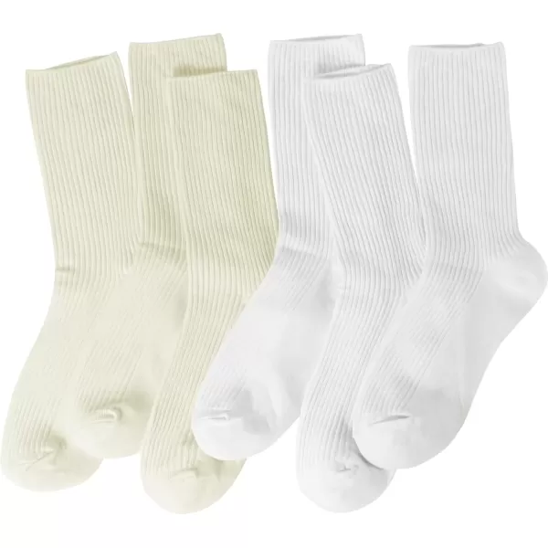 imageBomKinta Calf Socks for Women  Thin Solid Cotton Crew Socks  Casual Cute Above Ankle SocksCream Cream Cream White White White