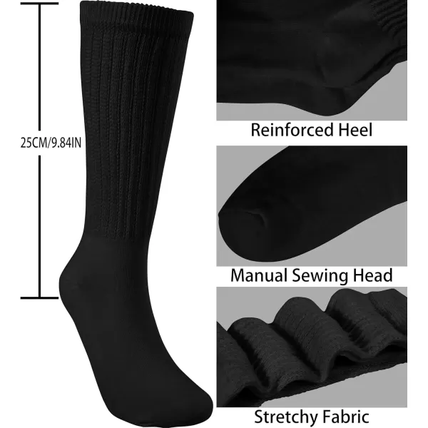 imageBomKinta Crew Slouch Socks Women  Retro Scrunch Short Sock  Soft Solid Ankle Socks Size 511Black White Cream 3 Paris