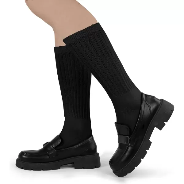 imageBomKinta Crew Slouch Socks Women  Retro Scrunch Short Sock  Soft Solid Ankle Socks Size 511Black White Grey 3 Paris